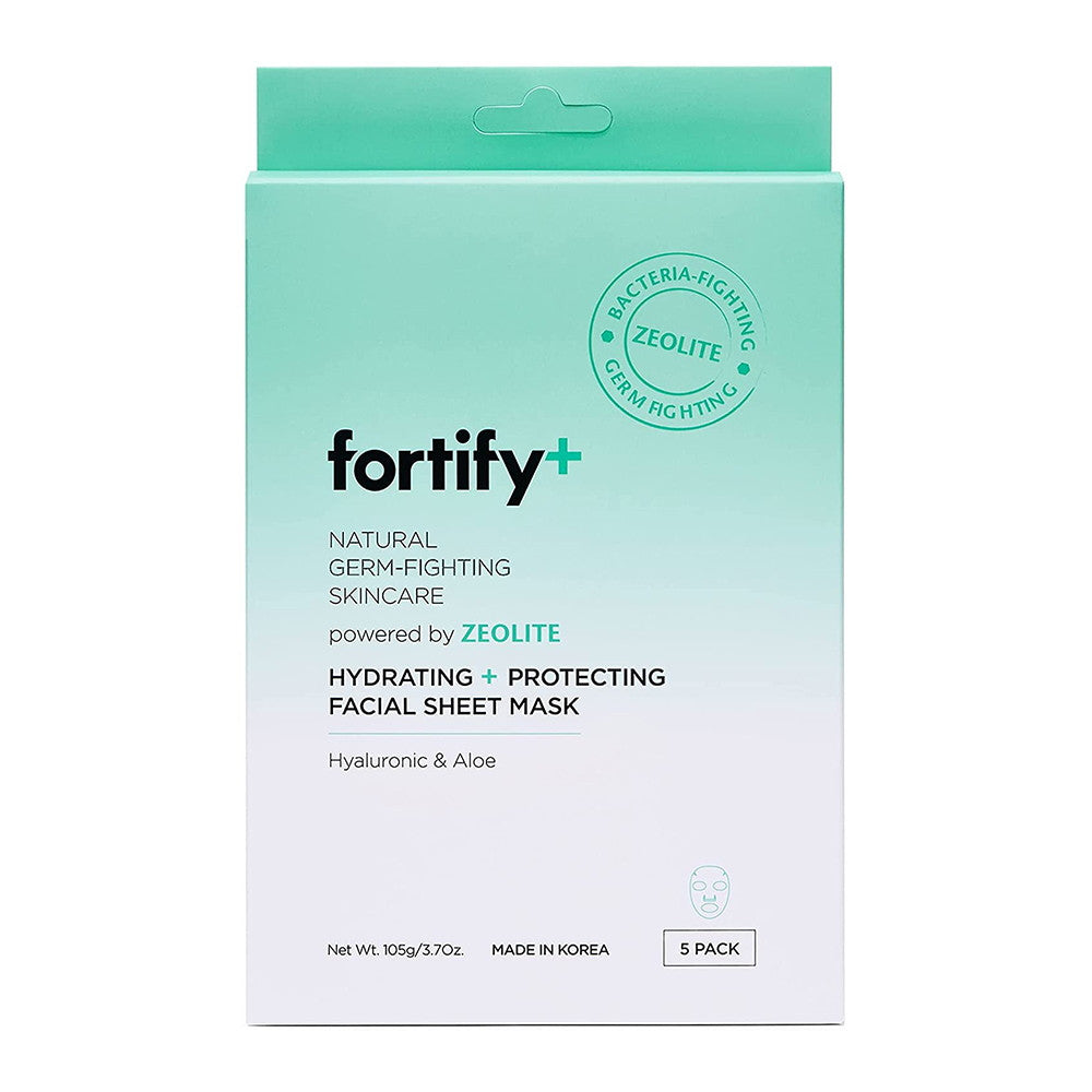 Fortify And Natural Germ Fighting Skincare Hydrating And Protecting Facial Sheet Mask, 5 Ea
